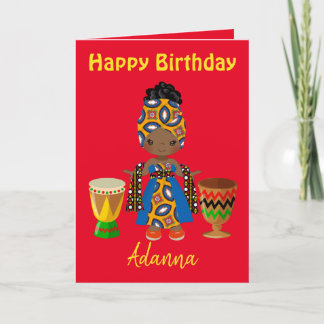 Tarjeta Festiva Saludos de cumpleaños africanos