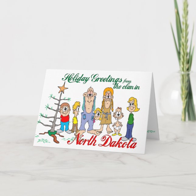 Tarjeta Festiva Saludos de feriados desde Dakota del Norte (Anverso)