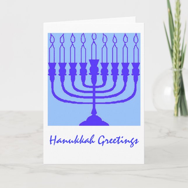 Tarjeta Festiva Saludos de Hanukkah (Anverso)