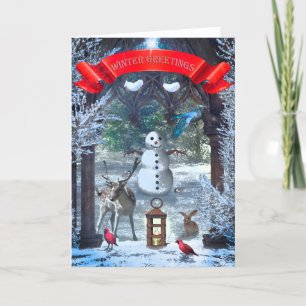 Tarjeta Festiva Saludos de invierno