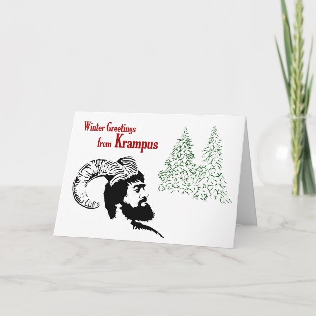 Tarjeta Festiva Saludos de invierno desde Krampus (Anverso)