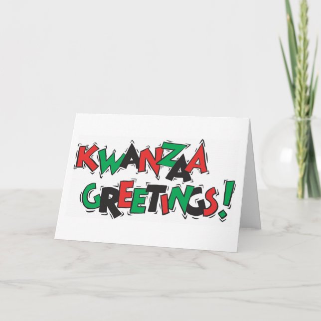 Tarjeta Festiva Saludos de Kwanzaa (Anverso)