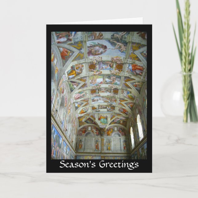 Tarjeta Festiva saludos de la capilla de sistine (Anverso)