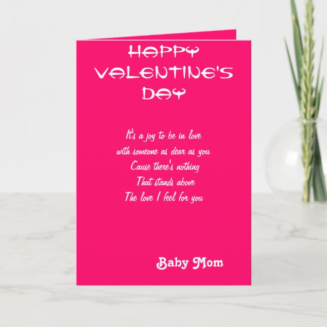 Tarjeta Festiva Saludos de la madre bebé día de San Valentín (Anverso)