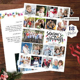 Tarjeta Festiva Saludos de la Temporada 18 Fotos Pie de Foto Revis