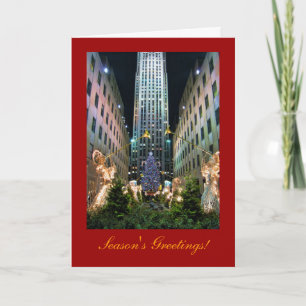 Tarjeta Festiva Saludos de la temporada: árbol del Rockefeller Cen