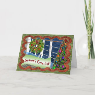Tarjeta Festiva Saludos de la temporada, cubierta de crucero decor