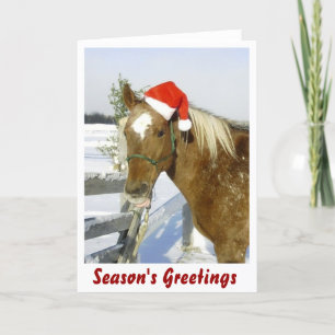 Tarjeta Festiva Saludos de la temporada de caballos