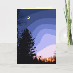 Tarjeta Festiva Saludos de la Temporada de la Luna del Sol