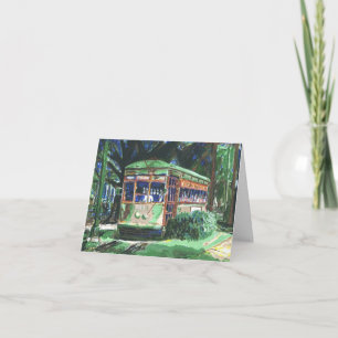 Tarjeta Festiva Saludos de la temporada de New Orleans Streetcar