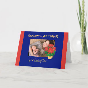 Tarjeta Festiva Saludos de la temporada de Poinsettia desde los do