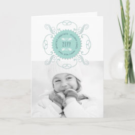 Tarjeta Festiva Saludos de la Temporada Feliz Año Nuevo Foto de la