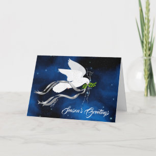 Tarjeta Festiva Saludos de la Temporada, Paloma Blanca