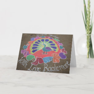Tarjeta Festiva Saludos de las estaciones de la melena de Baale