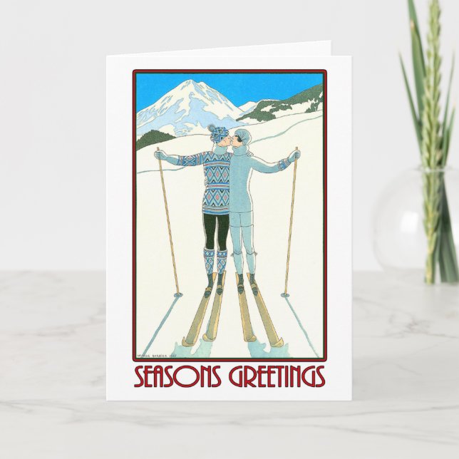 Tarjeta Festiva Saludos de las estaciones - George Barbier - 1925 (Anverso)