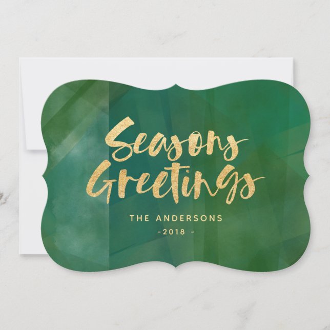 Tarjeta Festiva Saludos de las temporadas metálicas de oro (Anverso)