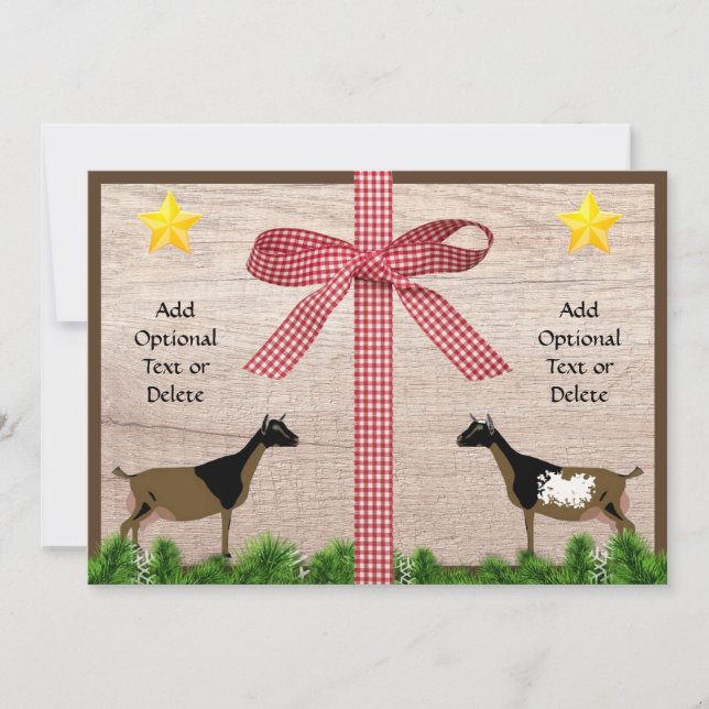 Tarjeta Festiva Saludos de los Navidades de cabras enanas de Niger (Anverso)