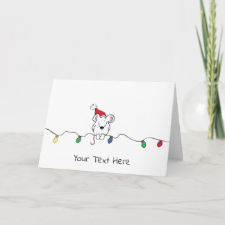 Tarjeta Festiva Saludos de Navidades de mouse ilustrados personali