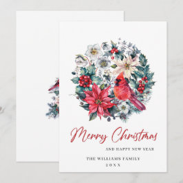 Tarjeta Festiva Saludos de Navidades de pino elegantes y minimalis