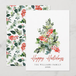 Tarjeta Festiva Saludos de Navidades de pino elegantes y minimalis