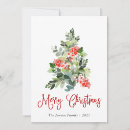 Tarjeta Festiva Saludos de Navidades de pino elegantes y minimalis