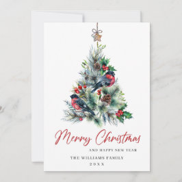 Tarjeta Festiva Saludos de Navidades de pino elegantes y minimalis