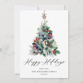 Tarjeta Festiva Saludos de Navidades de pino elegantes y minimalis