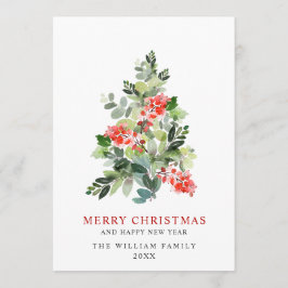 Tarjeta Festiva Saludos de Navidades de pino elegantes y minimalis