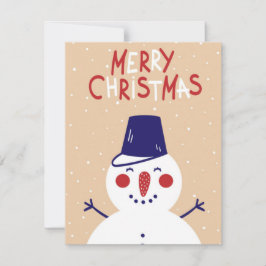 Tarjeta Festiva Saludos de Navidades de Snowman