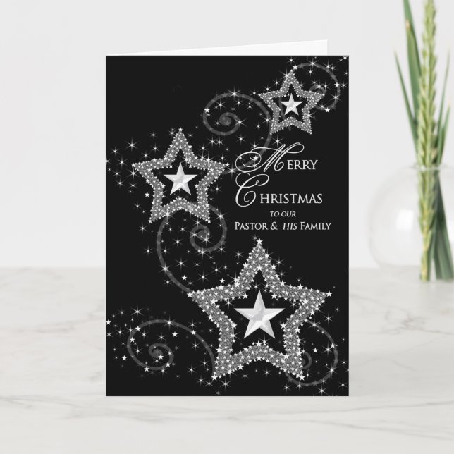 Tarjeta Festiva Saludos de navidades- Estrellas de pastor/familia (Anverso)