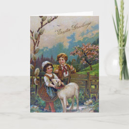 Tarjeta Festiva Saludos de Pascua 1908