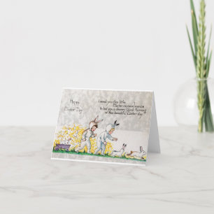 Tarjeta Festiva Saludos de Pascua del vintage