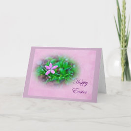 Tarjeta Festiva Saludos de Pascua Deptford Pink Wildflower