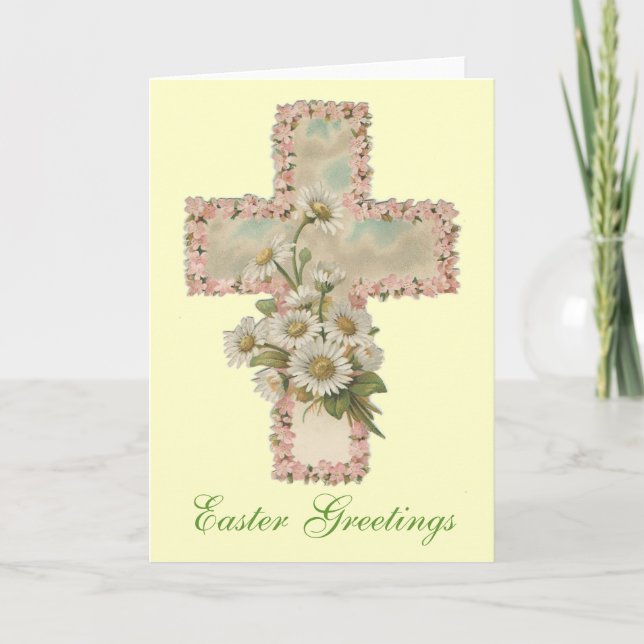 Tarjeta Festiva Saludos de Pascua Floral (Anverso)