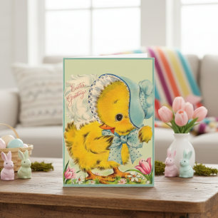 Tarjeta Festiva Saludos de Pascua personalizados de pollito bebé r