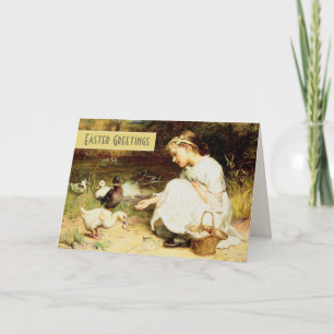 Tarjeta Festiva Saludos de Pascua.Tarjeta Personalizado Bella Arte