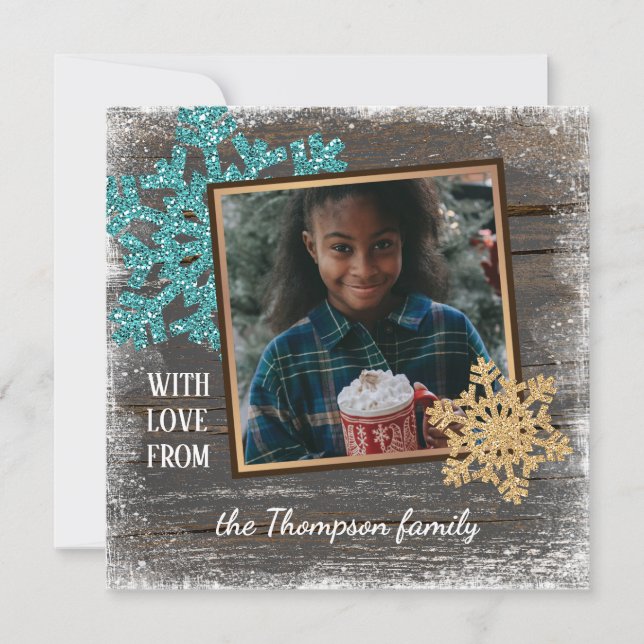 Tarjeta Festiva Saludos de personalizado con Temporadas de Amor (Anverso)