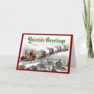 Tarjeta Festiva Saludos de Santa Claus Yuletide