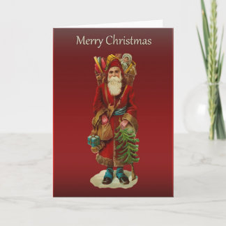 Tarjeta Festiva Saludos de Santa Cutout de Victoria