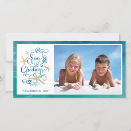 Tarjeta Festiva Saludos de SEAsons Tropical | Acuarela Starfish