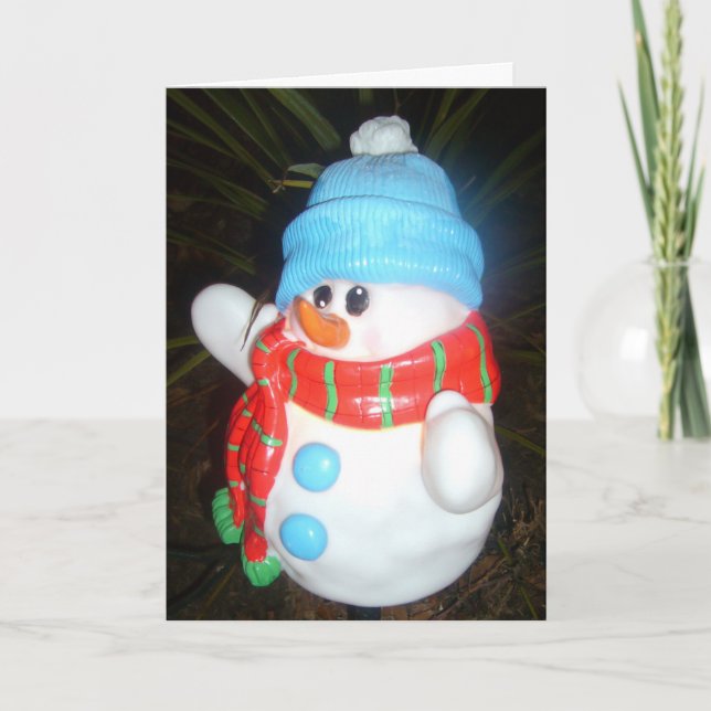 Tarjeta Festiva saludos de snowman (Anverso)