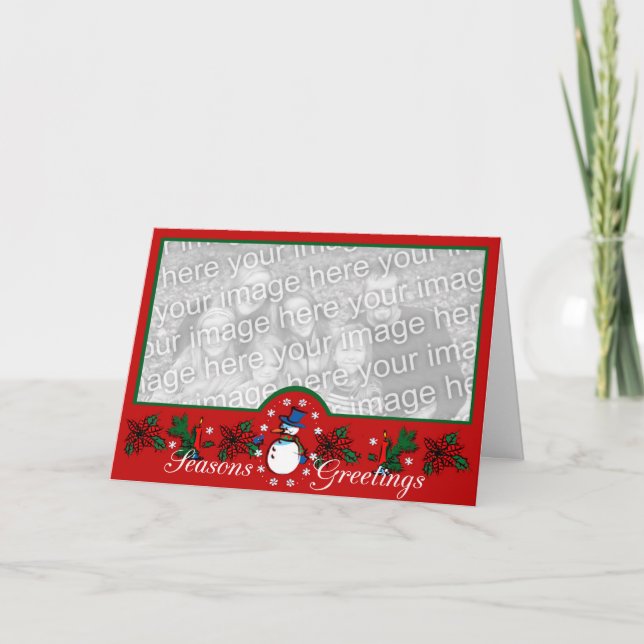 Tarjeta Festiva Saludos de Snowman (Anverso)