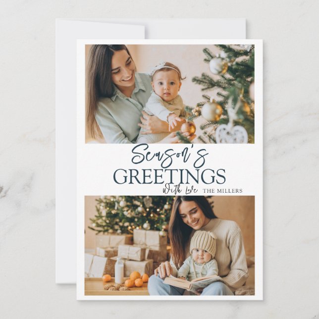 Tarjeta Festiva Saludos de temporada 2 Festividades (Anverso)