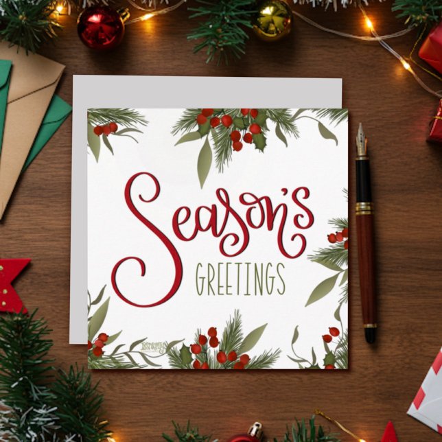 Tarjeta Festiva Saludos de temporada a Bonitos Navidades florales (Subido por el creador)