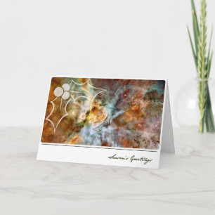 Tarjeta Festiva Saludos de temporada a Carina Nebula con Mistletoe