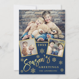 Tarjeta Festiva Saludos de temporada a los modernos 3 saludo fotog