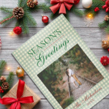 Saludos de temporada a los Navidades de Gingham