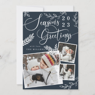 Tarjeta Festiva Saludos de temporada a navidades brillantes 3 Foto