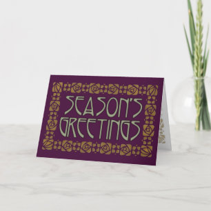 Tarjeta Festiva Saludos de temporada Art Nouveau