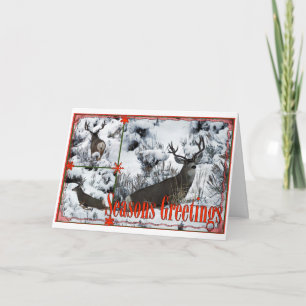 Tarjeta Festiva Saludos de temporada Buck Deer